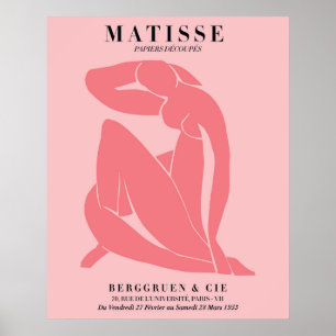 Blush Pink Woman Poster Matisse Style Wall Art
