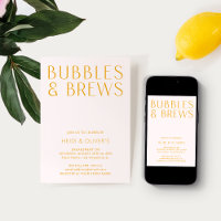 Blush Pink & Yellow Bubbles & Brews Engagement
