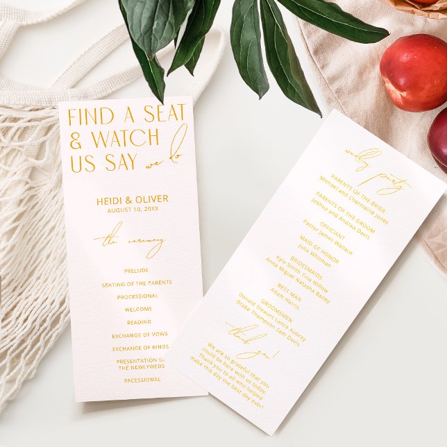 Blush Pink & Yellow Modern Wedding Programs (Creator Uploaded)