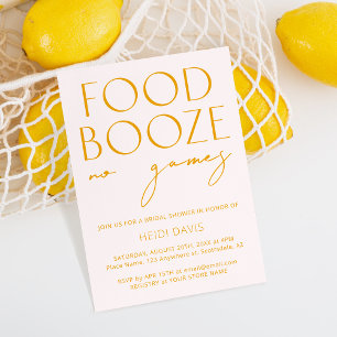 Blush Pink & Yellow No Games Bridal Shower Invitat Invitation