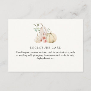 Blush Pinks Florals and Pumpkin Custom Enclosure C Card