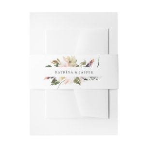 Blush Plum Floral Bouquet Invitation Belly Band