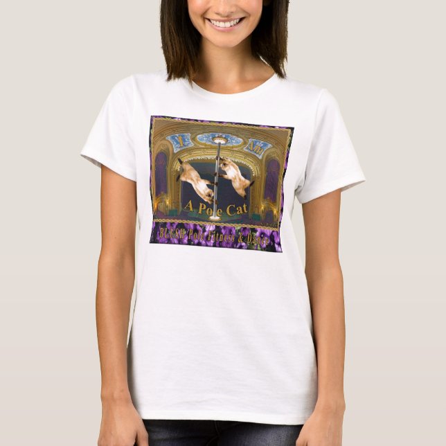 Blush Pole Fitness & Dance Pole Cat T-Shirt (Front)