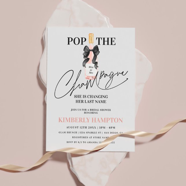 Blush Pop The Champagne Bridal Shower Invitation (Creator Uploaded)
