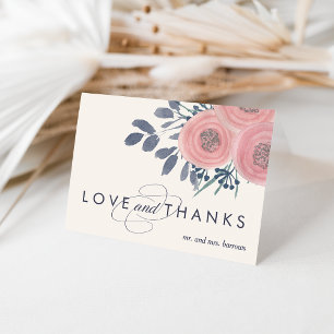 Blush Poppies Thank You Card