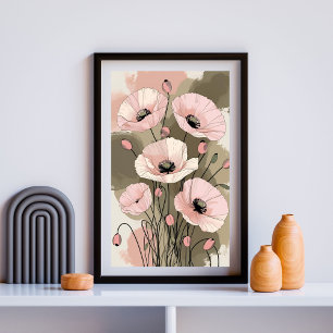 Blush Poppy Botanical Print 4