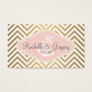 Blush Preppy Chevron Stripe Modern Nautical Anchor