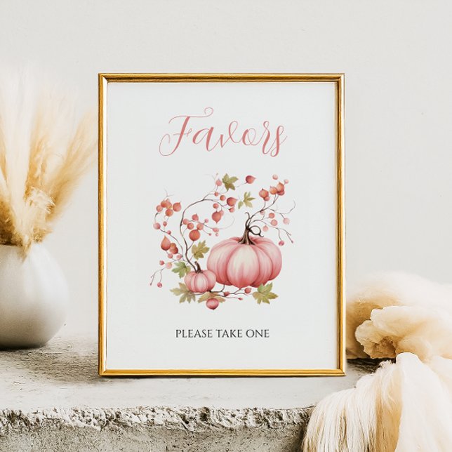 Blush Pumpkin Autumn Berry Baby Shower Favours Sig Poster (Creator Uploaded)