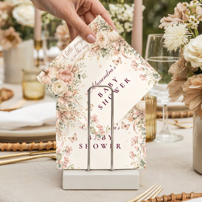 Blush Pumpkin Baby Shower Napkin (Creator Uploaded)