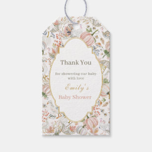 Blush Pumpkin Turkey Baby Shower Thank You Favours Gift Tags