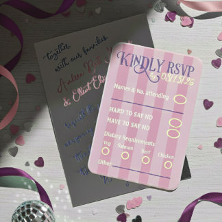 Blush & Purple Spring Disco RSVP Wedding Enclosure Card