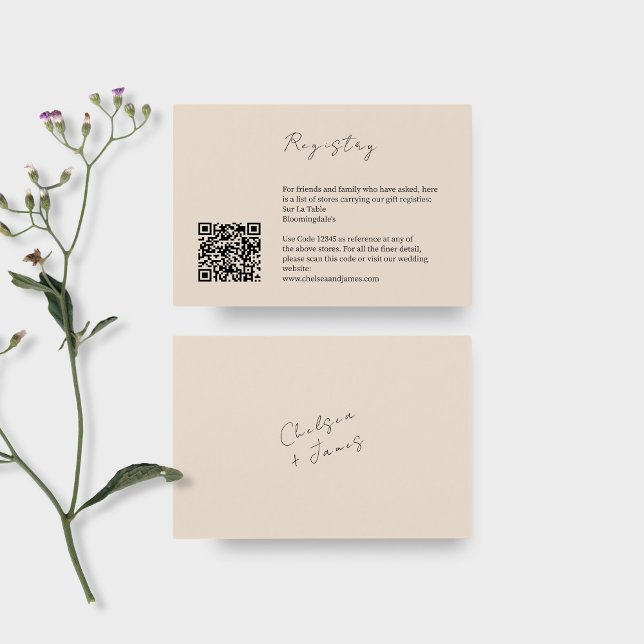 Blush | QR Code Wedding Registry Enclosure Card (Creator Uploaded)