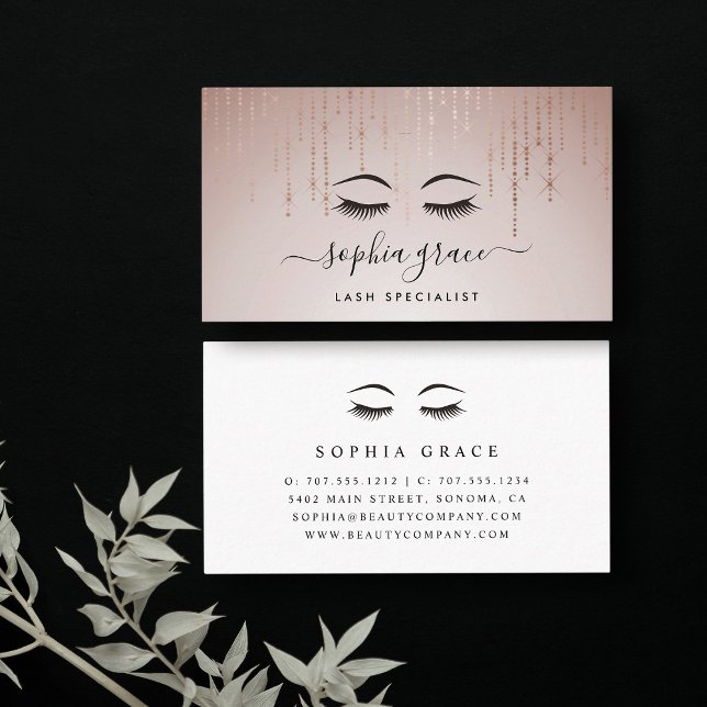 Blush Rain Aesthetician or Makeup Artist Business Card (Creator Uploaded)