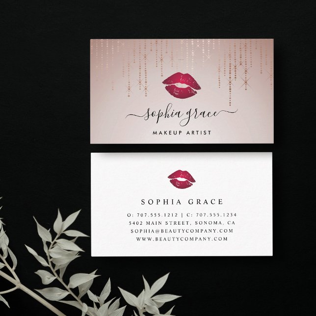Blush Rain Makeup Artist Lips Business Card (Creator Uploaded)