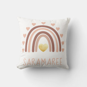 Blush Rainbow Custom Named Cushion