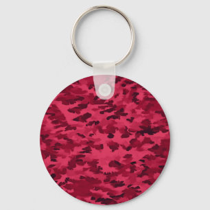 Blush Red Camouflage Pattern Key Ring