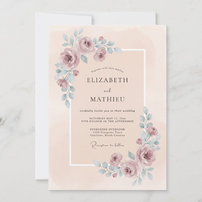 Blush Refined Summer Wedding Invitation (Front)