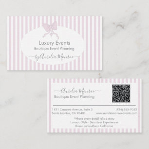 Blush Ribbon Stripe Boutique Card