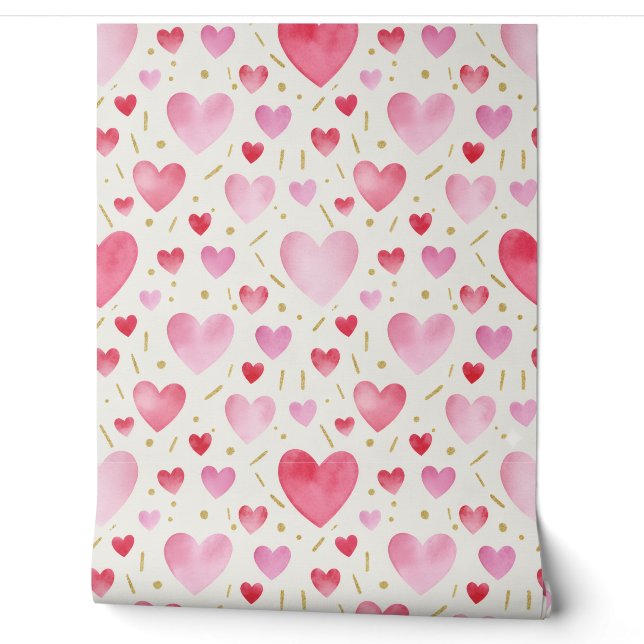 Blush Romance & Crimson Sparkle Wallpaper (Unrolling)