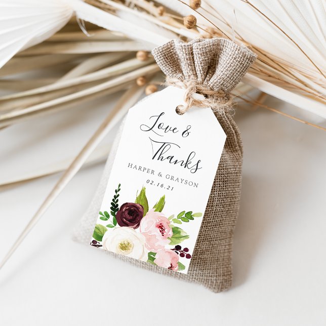Blush Romance Wedding Favour Gift Tags (Creator Uploaded)
