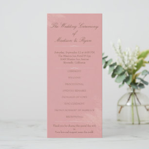 Blush Romance Wedding Program Programme