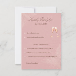 Blush Romance Wedding RSVP Card