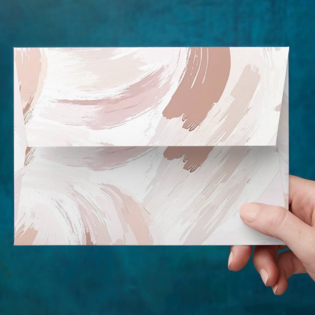 Blush Rose Abstract Stripes  Envelope (Hand)