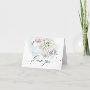 Blush Rose and Alabaster Garden Thank You Card