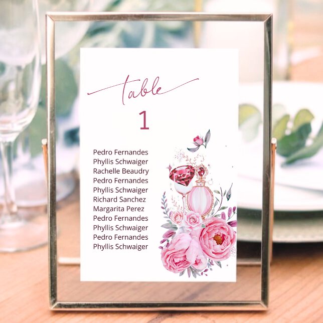 Blush Rose and Diamond Bridal Shower  Table Number (Creator Uploaded)