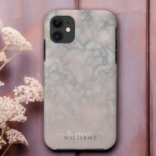 Blush Rose and Grey Elegant Marble Gradient Case-Mate iPhone Case