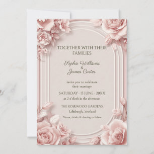 Blush Rose Arch Frame Wedding Invitation