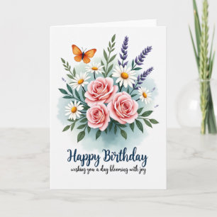 Blush Rose Birthday Card