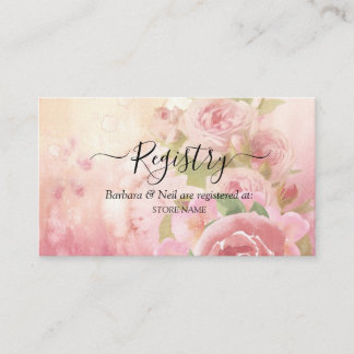 Blush Rose Botanical Wedding Registry  Enclosure Card