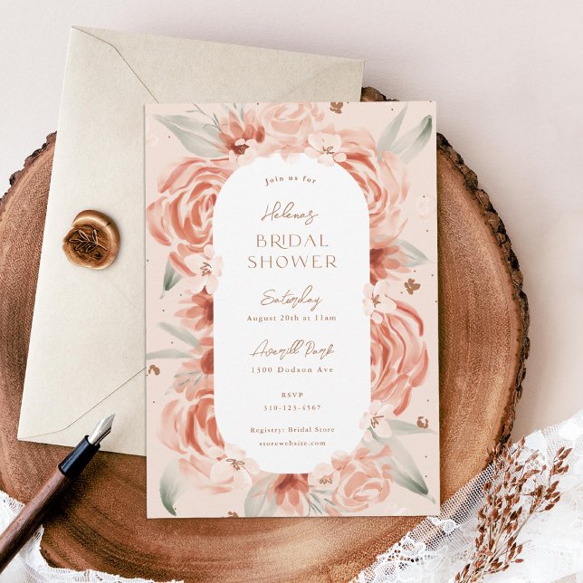 Blush Rose Bridal Shower Invitation (Creator Uploaded)