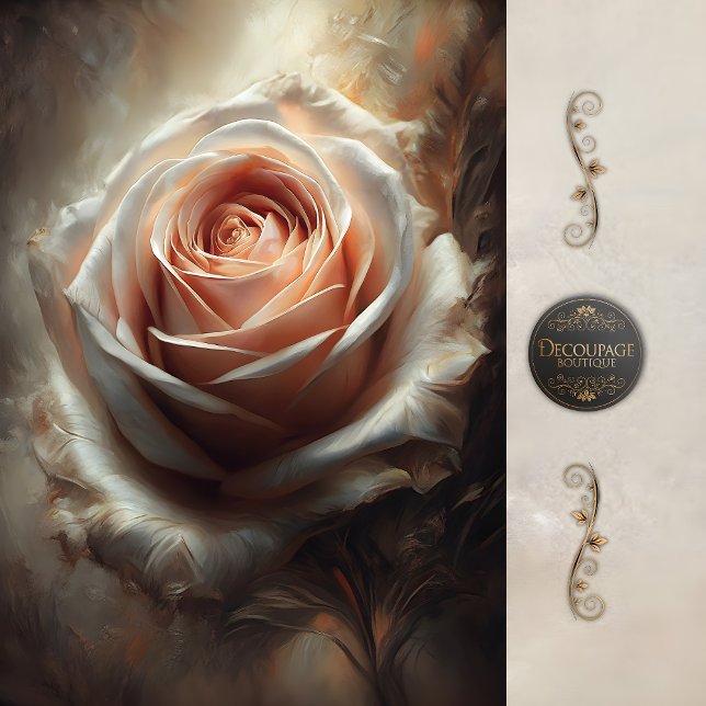 Blush Rose Center Decoupage Tissue Paper (Blush Rose Center Decoupage Tissue Paper)