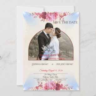 Blush Rose Church Wedding Announcement
