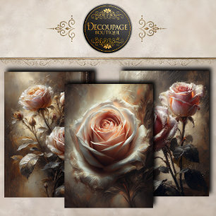 Blush Rose Elegance Decoupage Collection Wrapping Paper Sheet