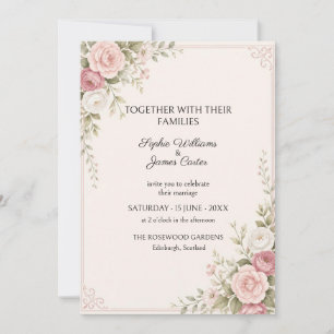 Blush Rose Eucalyptus Wedding Invitation