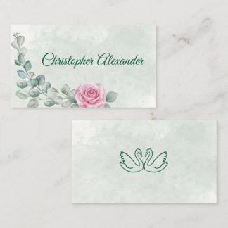 Blush Rose & Eucalyptus Wedding Place Card