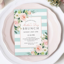 Blush Rose Floral and Stripes Mother's Day Brunch