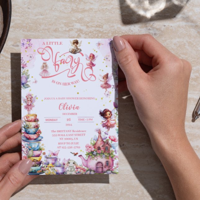 blush rose floral fairy Baby Shower tea Invitation (Creator Uploaded)
