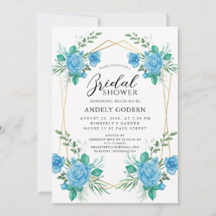 Blush Rose Floral Modern Bridal Shower Invitation