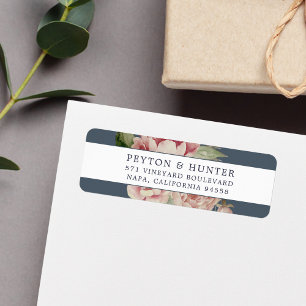 Blush Rose Floral Return Address