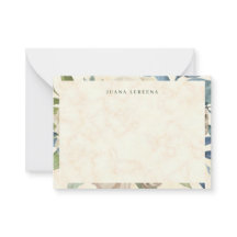Blush Rose Garden Watercolor Floral Flat Note Card