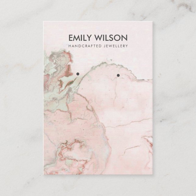 BLUSH ROSE GOLD AGATE MARBLE EARRING DISPLAY CARD (Front)