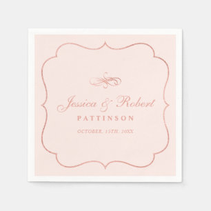 Blush & Rose Gold Elegant Classic Wedding Napkin