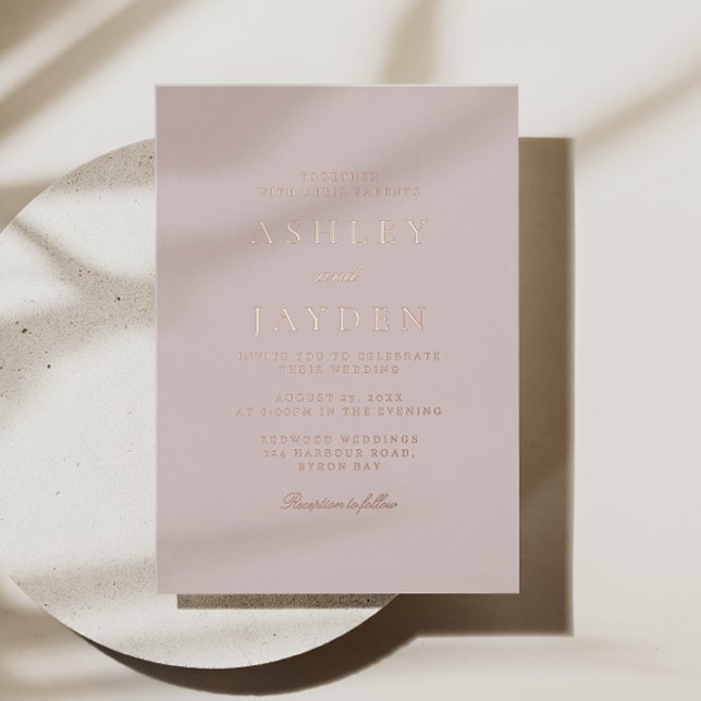 Blush & Rose Gold Foil Modern Wedding (Creator Uploaded)