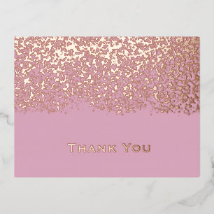 Blush Rose Gold Foil Wedding Thank You  Foil Holiday Postcard