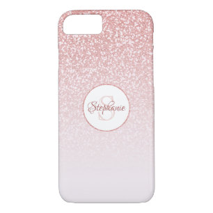 Blush Rose Gold Glitter Monogram Case-Mate iPhone Case