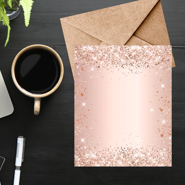 Blush rose gold glitter paper sheet (Creator Uploaded)